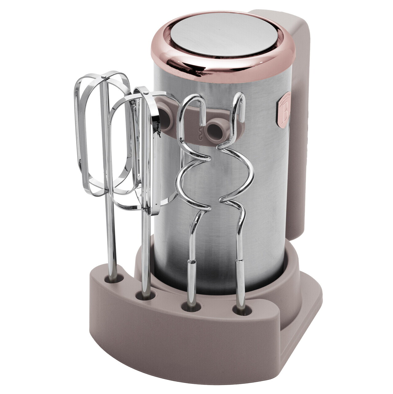 Mixer de mana cu suport Berlinger Haus, Taupe, 300W, plastic/inox, taupe mat - imagine 6